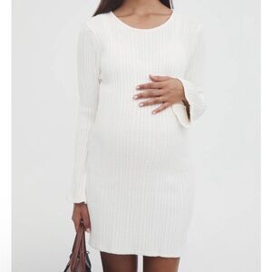 Elegant White Long Sleeve Dress